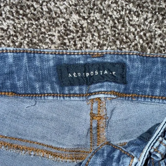 Aeropostale Blue Distressed Jean Shorts - Picture 3 of 4